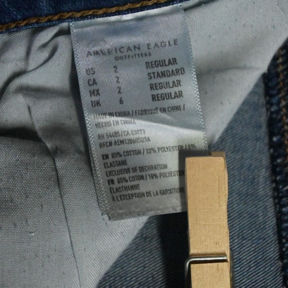 American Eagle 2 Hi Rise Jegging 360 Next Level Stretch Destroyed Denim Jeans - Picture 4 of 7
